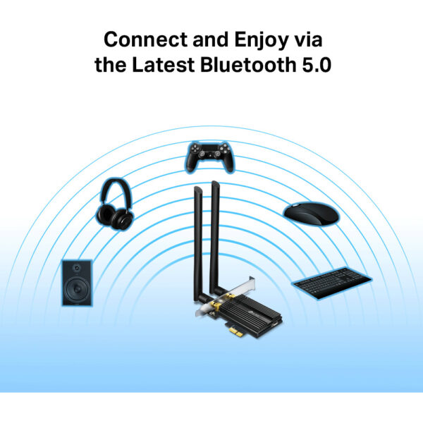 TP-LINK Archer TX50E - Kabellos - PCI Express - WLAN / Bluetooth - Wi-Fi 6 (802.11ax) - 2402 Mbit/s - Schwarz - Metallisch – Bild 4