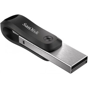 SanDisk iXpand - 64 GB - USB Type-A / Lightning - 3.2 Gen 2 (3.1 Gen 2) - Drehring - Schwarz - Silber