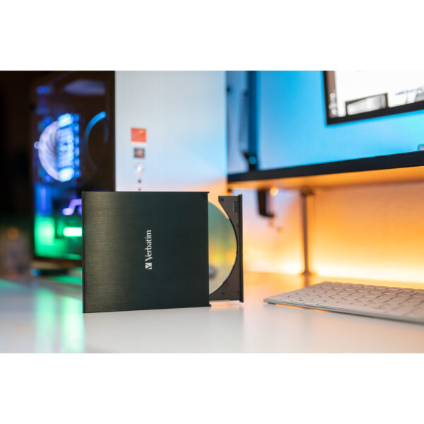 Verbatim Externer Slimline CD/DVD-Brenner - Schwarz - Ablage - Desktop / Notebook - DVD±RW - USB 3.2 Gen 1 (3.1 Gen 1) - CD-R - CD-RW - DVD+R - DVD+R DL - DVD+RW - DVD-R - DVD-R DL - DVD-RW – Bild 4