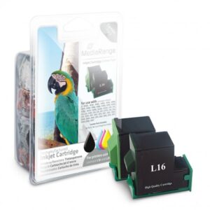 MediaRange Tintenpatrone, Wiederbefüllt, Ersetzt Lexmark 26, Lexmark 16, 31.5 ml, Multipack, Schwarz, Dreifarbig, 2 Stück