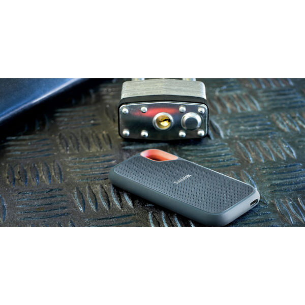 SanDisk Extreme Portable SSD externe SSD 1 TB (externe Festplatte mit SSD Technologie 2,5 Zoll, 1050 MB/s Lesen, 1000 MB/s Schreiben, stoßfest, AES-Verschlüsselung, wasser- und staubfest) grau – Bild 9