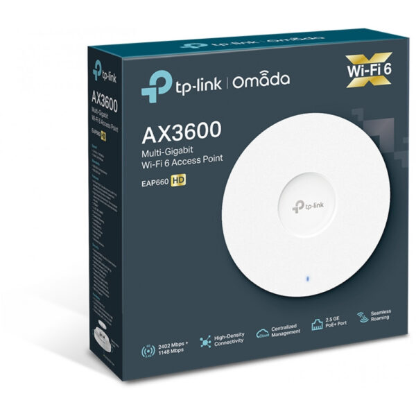 TP-LINK EAP660 HD - 2402 Mbit/s - 1148 Mbit/s - 2402 Mbit/s - 25000 Mbit/s - 2.4 - 5 GHz - IEEE 802.11a - IEEE 802.11ac - IEEE 802.11ax - IEEE 802.11b - IEEE 802.11g - IEEE 802.11n – Bild 3