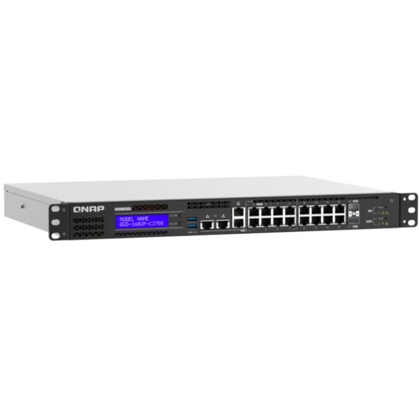 QNAP QGD-1602P - Managed - 2.5G Ethernet - Vollduplex - Power over Ethernet (PoE) - Rack-Einbau – Bild 3