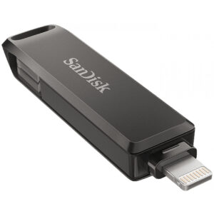 SanDisk iXpand - 128 GB - USB Type-C / Lightning - 3.2 Gen 1 (3.1 Gen 1) - Drehring - Passwortschutz - Schwarz
