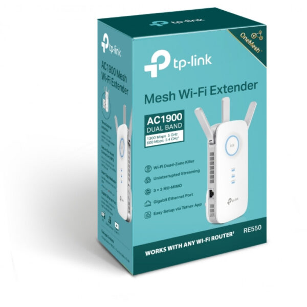 TP-LINK RE550 - Netzwerksender - 1900 Mbit/s - 10,100,1000 Mbit/s - Extern - 23 dbm - 10/100/1000Base-T(X) – Bild 4