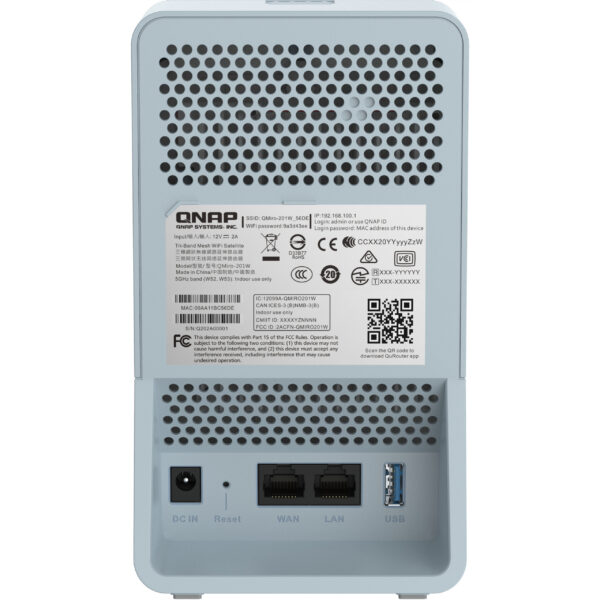 QNAP QMiro-201W - Wi-Fi 5 (802.11ac) - Dual-Band (2,4 GHz/5 GHz) - Eingebauter Ethernet-Anschluss - Blau - Tabletop-Router – Bild 5