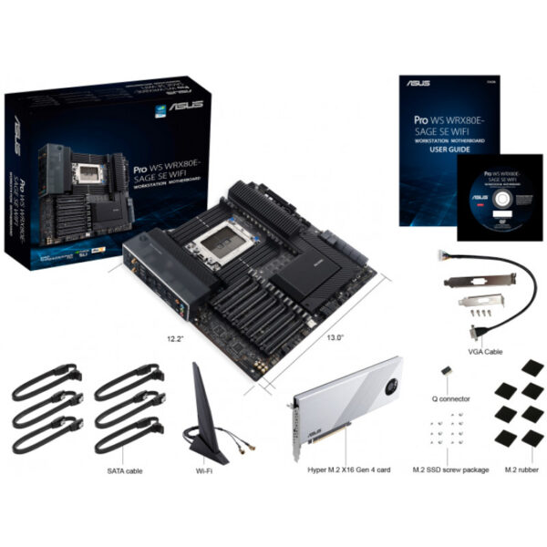 ASUS WRX80E-SAGE SE WIFI - AMD - Socket SP3 - AMD Ryzen Threadripper Pro 3rd Gen - DDR4-SDRAM - 2048 GB - DIMM – Bild 5