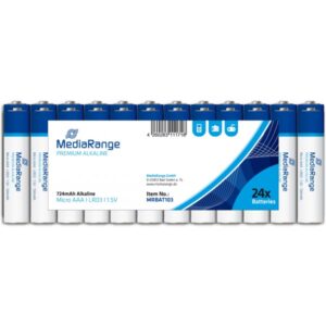 MediaRange Premium Alkaline-Batterien, AAA, LR03, Micro, MN2400, 24 Stück