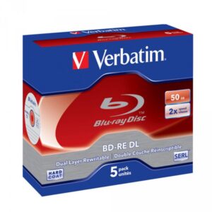 Verbatim Blu-ray Disc BD-RE DL 50 GB / 270 min 2x, 5 Stück in Jewelbox