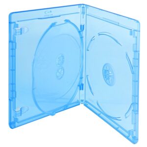 Nierle Elite Premium Blu-ray 3er Hüllen, Slim 12.5 mm, Maschinen-pack-Qualität, Transparent, Blau, 60 Stück