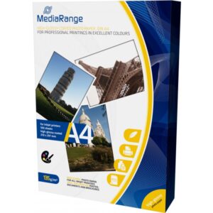 MediaRange Fotopapier, Hoch-Glänzend A4 (210 x 297 mm), 135 g/m², 5760 dpi, 100 Blätter