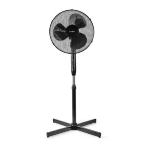 Standventilator | Durchmesser: 400 mm | 3-Geschwindigkeitsstufen | Oszillation | 40 W | Verstellbare Höhe | Abschalt-Timer | Fernbedienung | Schwarz
