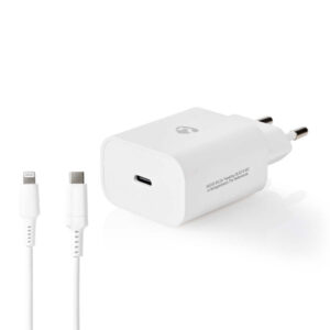 Netzladegerät | Schnellladefunktion | PD3.0 20W | 1.67 A / 2.22 A / 3.0 A A | Anzahl der Ausgänge: 1 | USB-C™ | Lightning 8-Pin (Lose) Kabel | 1.0 m | 20 W | Automatische Spannungswahl