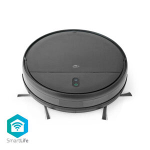 Staubsauger Roboter, Tikom G8000 Nedis Saugroboter mit Wischfunktion, WLAN, Ideal für Tierhaare, Teppiche und Hartböden, Random, Kapazität Auffangbehälter: 0.2 l, Automatisches Laden, Maximale Betriebszeit: 90 min, Android™ / IOS Schwarz