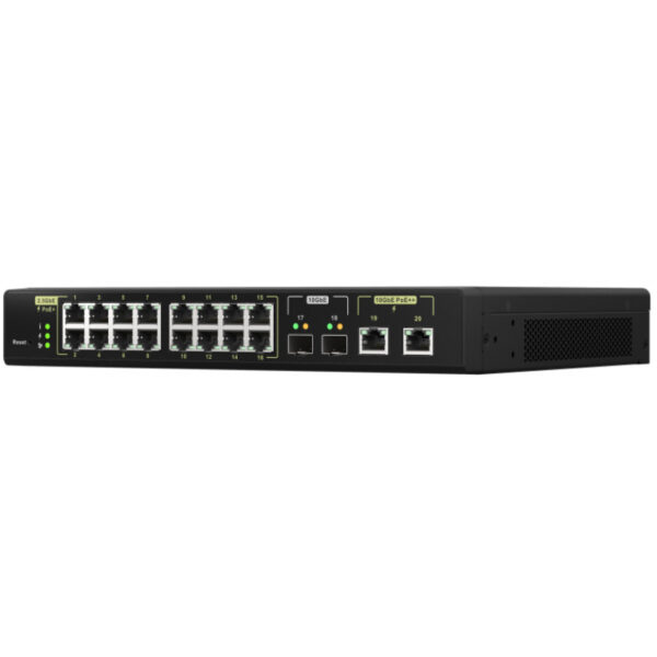QNAP QSW-M2116P-2T2S - Managed - L2 - 2.5G Ethernet - Vollduplex - Power over Ethernet (PoE) - Rack-Einbau