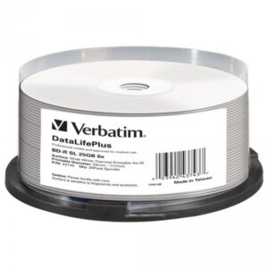 Verbatim Blu-ray Disc BD-R 25 GB / 135 min 6x, Full printable (Thermotransferdruck), 25 Stück in Cakebox