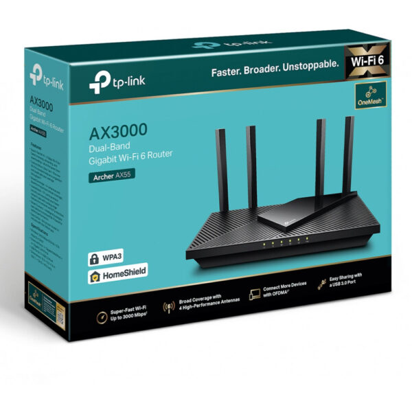 TP-LINK Archer AX55 V1 - Wireless Router - 4-Port-Switch – Bild 2