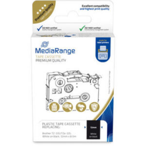 MEDIARANGE ge Schriftbandkassette 12mm weiss/schw Brother TZ-335/TZe-335 8m
