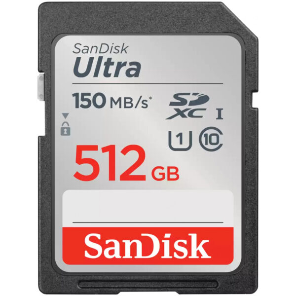 SanDisk Ultra - 512 GB - SDXC - Klasse 10 - UHS-I - 150 MB/s - Class 1 (U1)