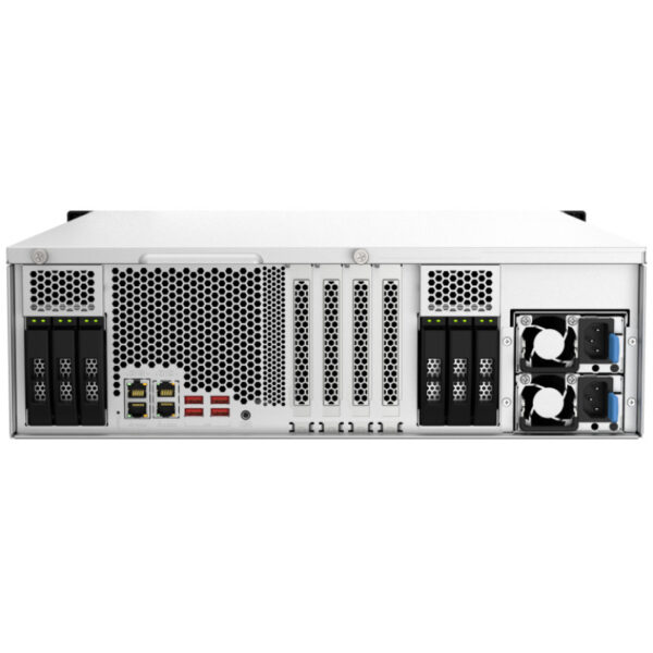 QNAP TS-H2287XU-RP - NAS - Rack (3U) - Intel Xeon E - E-2378 - Schwarz - Weiß – Bild 4