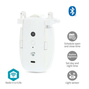 SmartLife Vorhang Roboter | Kabelanlage / U-Schiene | Horizontale Vorhänge | Batteriebetrieben / Stromversorgung über USB | 4000 mAh | Bluetooth® | Weiss