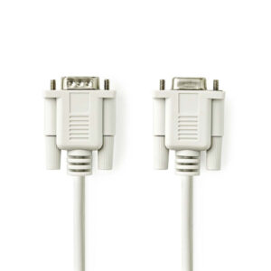 Serielles Kabel | D-SUB 9-Pin Stecker | D-SUB 9-Pin-Buchse | Vernickelt | 2.00 m | Rund | PVC | Elfenbein | Label