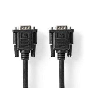 VGA-Kabel | VGA Stecker | VGA Buchse | Vernickelt | Maximale Auflösung: 1280x800 | 5.00 m | Rund | ABS | Schwarz | Label