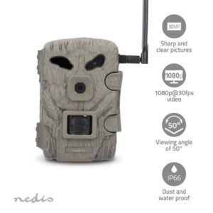 Wildlife Camera | 1080p@30fps | 30.0 MPixel | 2 MPixel CMOS | IP66 | Black No-Glow IR | Night vision | Viewing angle: 50 ° | Motion sensor | Detection angle: 50 ° | Detection range: 20 m | LCD Screen | Green