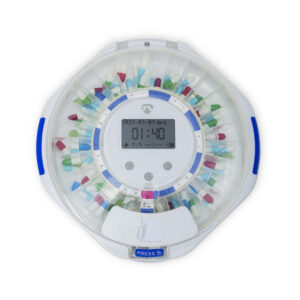 Smart Tablettenspender | Wi-Fi | 28 Fächer | Anzahl der Alarmzeiten: 9 Weckzeiten pro Tag | Licht / Piep / Stimme | LCD-Anzeige | Weiss