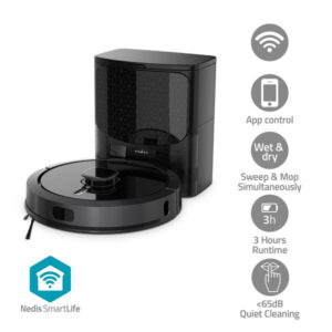 SmartLife Roboter-Staubsauger | Laser-Navigation | Wi-Fi | Kapazität Auffangbehälter: 0.6 l | Automatisches Laden | Maximale Betriebszeit: 240 min | Schwarz | Android™ / IOS