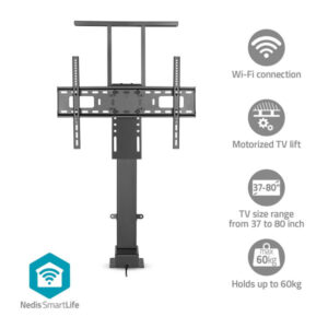 Motorisierte TV-Ständer | 37 - 80 " | maximal unterstützes Bildschirmgewicht: 60 kg | Built-in Schaltschrankbau | Hubbereich: 68 - 158 cm | ferngesteuert | ABS / Stahl | Schwarz