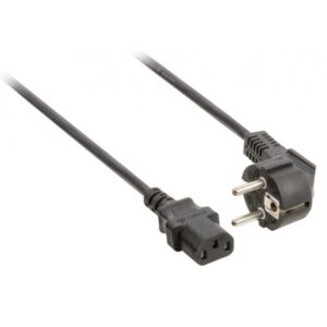 Kaltgerätekabel mit gewinkeltem Schutzkontakt-Stecker - IEC-320-C13 2,00 m schwarz