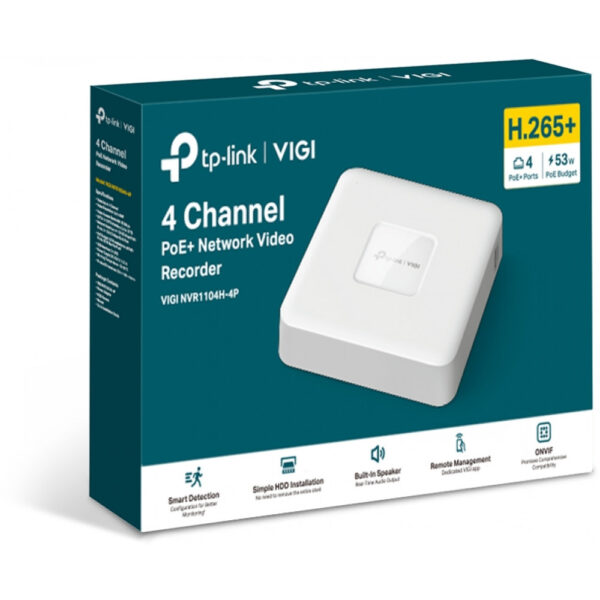 TP-LINK 4 Channel PoE Network Video Recorder - VIGI NVR1104H-4P - Server - 10.000 GB – Bild 4