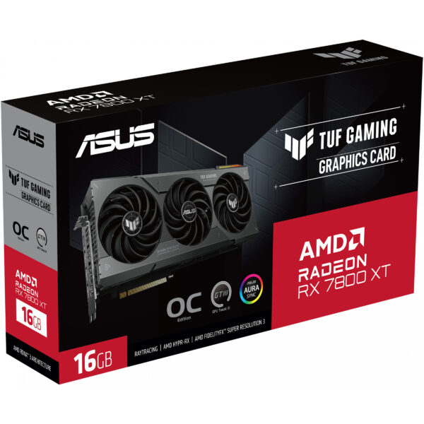 ASUS TUF Gaming Radeon RX 7800 XT OC Gaming Grafikkarte 16GB GDDR6 3xDP/HDMI – Bild 4