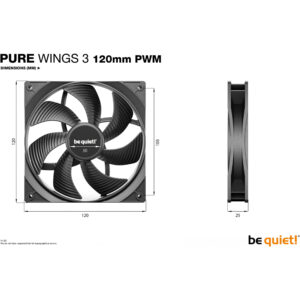 Be Quiet! Lüfter 120*120*25 Pure Wings 3 PWM
