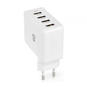 Netzladegerät | 24 W | Schnellladefunktion | 4x 2.4 A | Anzahl der Ausgänge: 4 | 4x USB-A | Kein Kabel im Lieferumfang enthalten | Single Voltage Output | Weiss