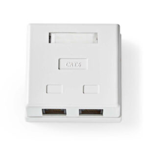 Netzwerk-Wanddose | An der Wand | 2-Port port(s) | UTP CAT6 | Gerade | Buchse | Vergoldet | PVC | Weiss | Box