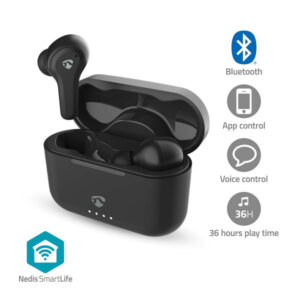 Vollständig drahtlose Kopfhörer | Hybrid (ENC + ANC) | Bluetooth® | max. Batteriespielzeit: 36 Std | Berührungssteuerung | Ladegehäuse | Kabelloses Ladegehäuse | Eingebautes Mikro | Stimmkontrolle | Schwarz