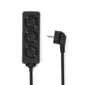 Steckdosenleiste | Schutzkontakt / Typ F (CEE 7/7) | 3-Wege | 3.00 m | 3680 W | 16 A | Art der Erdung: Seitenkontakte | 230 V AC 50/60 Hz | Buchsenwinkel: 45 ° | H05VV-F 3G1.5mm² | Schwarz