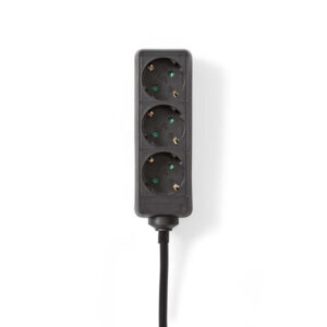 Steckdosenleiste | Schutzkontakt / Typ F (CEE 7/7) | 3-Wege | 5.00 m | 3680 W | 16 A | Art der Erdung: Seitenkontakte | 230 V AC 50/60 Hz | Buchsenwinkel: 45 ° | H05VV-F 3G1.5mm² | Schwarz