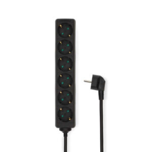 Steckdosenleiste | Schutzkontakt / Typ F (CEE 7/7) | 6-Wege | 1.50 m | 3680 W | 16 A | Art der Erdung: Seitenkontakte | 230 V AC 50/60 Hz | Buchsenwinkel: 45 ° | H05VV-F 3G1.5mm² | Schwarz