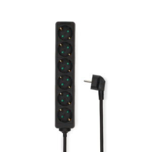 Steckdosenleiste | Schutzkontakt / Typ F (CEE 7/7) | 6-Wege | 3.00 m | 3680 W | 16 A | Art der Erdung: Seitenkontakte | 230 V AC 50/60 Hz | Buchsenwinkel: 45 ° | H05VV-F 3G1.5mm² | Schwarz