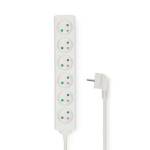 Steckdosenleiste | Schutzkontakt / Typ F (CEE 7/7) | 6-Wege | 3.00 m | 3680 W | 16 A | Art der Erdung: Seitenkontakte | 230 V AC 50/60 Hz | Buchsenwinkel: 45 ° | H05VV-F 3G1.5mm² | Weiss
