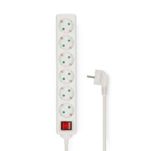 Steckdosenleiste | Schutzkontakt / Typ F (CEE 7/7) | 6-Wege | 3.00 m | 3680 W | 16 A | Art der Erdung: Seitenkontakte | 230 V AC 50/60 Hz | Buchsenwinkel: 45 ° | H05VV-F 3G1.5mm² | Ein-/Ausschalter | Weiss