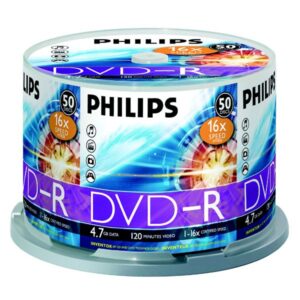 DVD-R 4,7 GB Philips 16x Speed in Cakebox 50 Stück