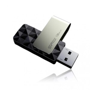 Silicon Power Blaze B30 Swivel USB Stick, 128 GB, USB 3.0, Silber