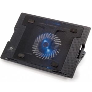 Conceptronic CNBCOOLSTAND1F, USB, Schwarz, 264 x 58 x 370 mm, 651g, Blau