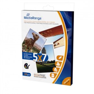 MediaRange Fotopapier, Hoch-Glänzend 130 x 180 mm, 220 g/m², 5760 dpi, 50 Blätter