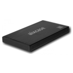 Aixcase AIX-BL25SU2 externes Festplattengehäuse Aluminium für 6,4 cm (2,5 Zoll) SATA schwarz