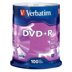Verbatim DVD+R 4.7 GB / 120 min 16x, 100 Stück in Cakebox